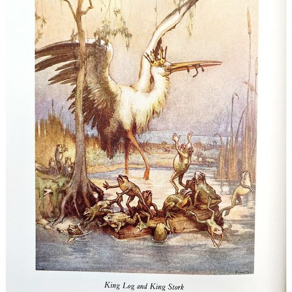 1988 Aesop's Fables Fairy Tales Illustrated First Longmeadow Edition HC SSVINHC - Picture 4 of 9